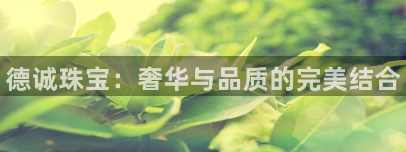 新宝5吴74OOO5：德诚珠宝：奢华与品质的完美结合