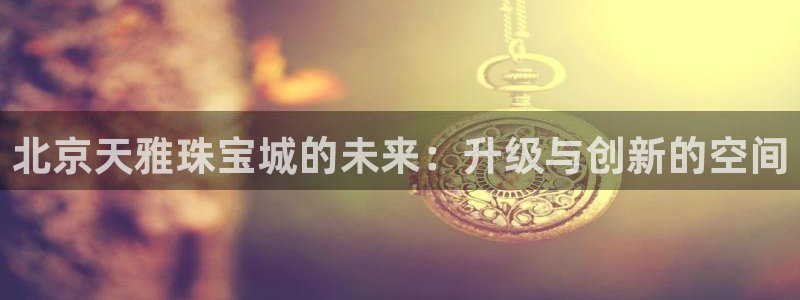 新宝5周74OOO5：北京天雅珠宝城的未来：升级与创新的空间